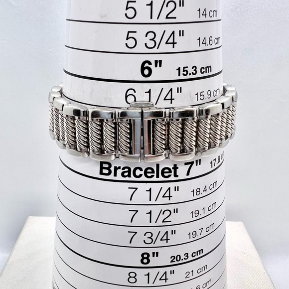 David Yurman Thoroughbred Diamond Sterling Silver & Stainless Steel Watch - Picture 9 of 9